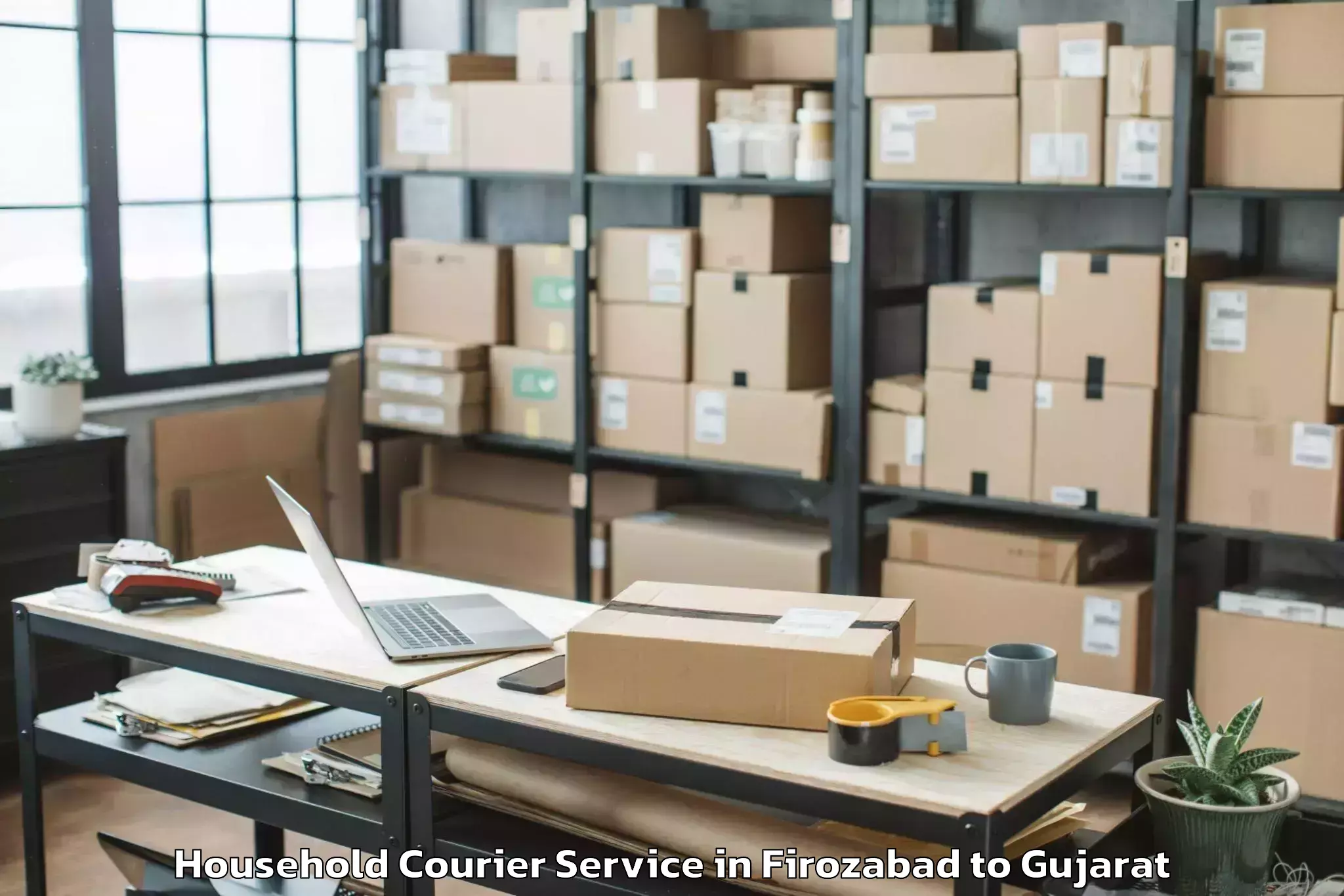 Professional Firozabad to Thasra Household Courier